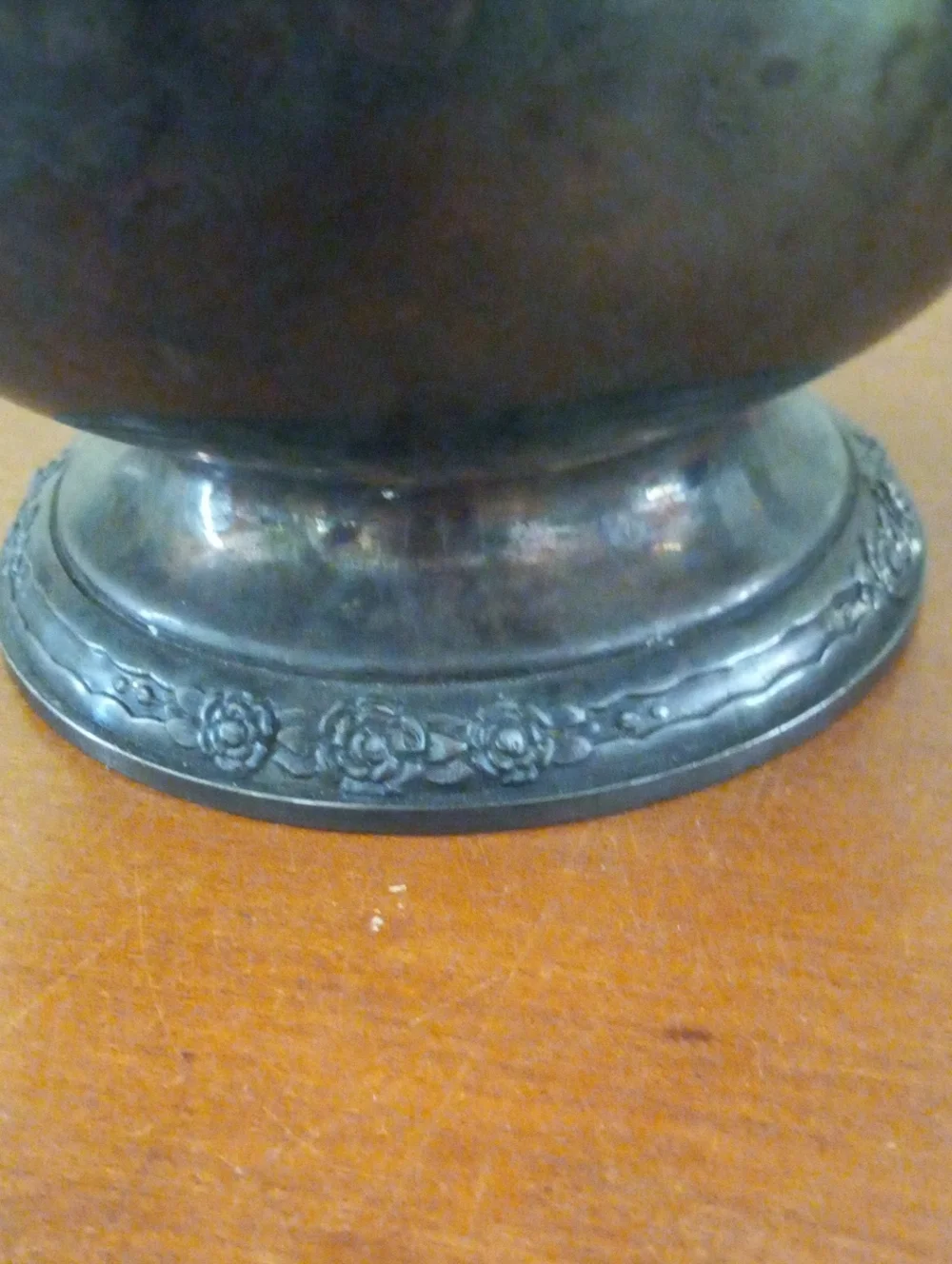 Camille #6017 Antique-Style Silver-Plated Metal Pitcher in Dark Patina Finish
